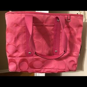 Hot pink Coach Tote